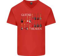 Chitarra Heaven Collezione Chitarrista Acustiche Uomo Scollo A V Cotone T-Shirt