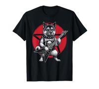 Chitarra Heavy Metal Americana Akita Rock Lover Maglietta