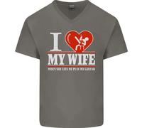 Chitarra I Love My Wife Chitarrista Elettrica Maglietta In Cotone A V Per Uomo