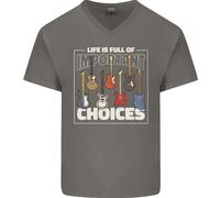 Chitarra Importante Opzioni Chitarrista Musica Uomo Scollo A V Cotone T-Shirt