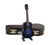 Chitarra in legno in legno dselvgvu con stand e mini strumento musicale di chitarra replica classica figurine da collezione figurine modello di decor