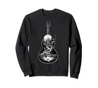 Chitarra Lake Reflections Forest Pine Tree Moon Camp Chitarrista Felpa