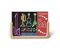 Chitarra Music Instruments Neon 2022 Calendario da tavolo Planner 12 mesi
