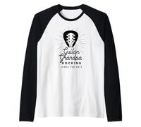 Chitarra Nonno 70s Rocker Regalo Maglia con Maniche Raglan