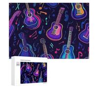 Chitarra Note Musicali Puzzle per Adulti Famiglia Attività Giochi Home Decor Puzzle 300 PCS