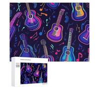 Chitarra Note Musicali Puzzle per Adulti Famiglia Attività Giochi Home Decor Puzzle 500 PCS