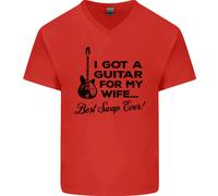 Chitarra per My Wife Migliore Swap Ever Chitarrista Uomo Scollo A V Cotone
