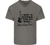 Chitarra per My Wife Migliore Swap Ever Chitarrista Uomo Scollo A V Cotone