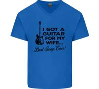 Chitarra per My Wife Migliore Swap Ever Chitarrista Uomo Scollo A V Cotone