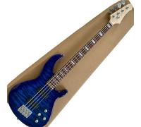 Chitarra Per Principianti Basso Elettrico A 4 Corde In Legno Massello Con Manico In Acero Con Effetto Acqua Blu Trasparente