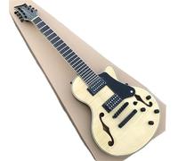 Chitarra Per Principianti Chitarra Elettrica Jazz Professionale Piccola Semi-cava Con Foro A F Modello Originale In Legno A 7 Giri