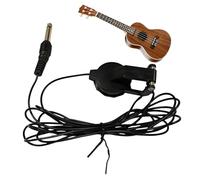 Chitarra Pickup, Clip On Strumento Transducer, Audio Output Enhancer, Compact Portable Accessory, Universals 1/4" Plug Cable for Stage, Concerto, Classroom, Gathering, Black, 2,5 m