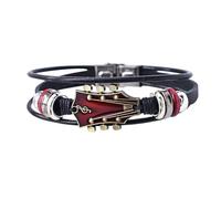 chitarra regolabile. Bracciale multistrato intrecciato a mano. Gioielli in stile punk per gli amanti della musica. Accessori alla moda per appassionati di rock and roll. Una band unisex che va b
