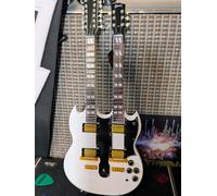 Chitarra Replica In Scala 1:4 GIBSON Doubleneck SG EDS-1275 Bianca ~Axe Heaven~