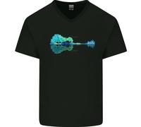 Chitarra Riflesso Chitarrista Bass Acustiche Uomo Scollo A V Cotone T-Shirt