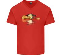 Chitarra Riflesso Chitarrista Bass Acustiche Uomo Scollo A V T-Shirt