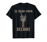 Chitarra Rock Gotica de Beau-Papa Dechire Squelette Maglietta