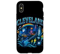 Chitarra rock retrò Bootleg Skyline di Cleveland, arte del faro Custodia per iPhone X/XS