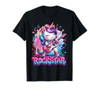 Chitarra Rock Star con Unicorno e cantante Musicale Rockin' Maglietta