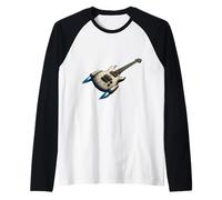 Chitarra Rocket futuristica Space Rock And Roll Music Maglia con Maniche Raglan