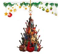 Chitarra Rockin' Around | Ornamento per strumenti musicali a forma di chitarra | Ornamenti per albero di Natale Rockin' Around the Christmas | Chitarre a dondolo impilabili decorazioni per albero di