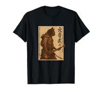 Chitarra Samurai Cat Warrior, Arte rupestre Giapponese Maglietta