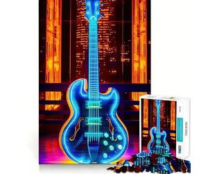 Chitarra Serenata al Neon - Puzzle da 1000 pezzi per adolescenti - Gioco di allenamento mentale - Facile da assemblare - Regalo elegante (50x75cm)