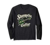 Chitarra Shamrockin Irish Rock Shamrock Music Lover Maglia a Manica