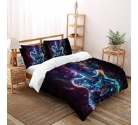 chitarra stellare Set Di Biancheria Da Letto Artee Copripiumino 2 Pezzi Comfort Bassa Allergia Per Coppia Adulti Doppia Con 2 Federe Double（200x200cm）
