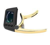 Chitarra - -tuner 2 in 1 Supporto per Morsetti/lcd Mostra Interferenze Anti Facili da Utilizzare Ukelle Elettriche Acustiche Ukelles (oro brillante)