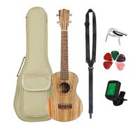 Chitarra Ukulele A 4 Corde In Legno Zebrato Da 21 Pollici Con Corde Per Accordatore A Borsa, Parti Per Chitarra Capo Ukulele Kit
