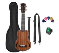 Chitarra Ukulele Da 21 Pollici A 4 Corde Per Chitarra Mini Ukulele In Mogano Con Corde Per Borsa Accordatore Capo Accessori Ukulele Kit