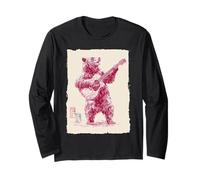 Chitarra vintage che suona orso folk bluegrass musica regalo Maglia a Manica