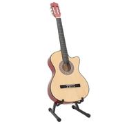 Chitarra western da 96,5 cm, set per principianti con cutaway, set da 12 pezzi con custodia, accordatore, capotasto, supporto e accessori, colore naturale