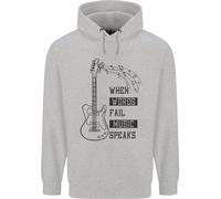 Chitarra When Parole Fallire Musica Parla Bambini Felpa con Cappuccio