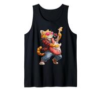 Chitarrista Arancione Tabby Cat Che Suona la Chitarra San Valentino Canotta