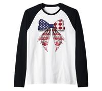 Chitarrista Chitarrista 4 luglio Bandiera Americana Patriottica Maglia con Maniche Raglan