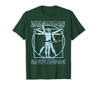 Chitarrista dell'uomo Vitruviano - Chitarra da Vinci Maglietta, Uomo, Verde Foresta, L