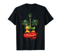 Chitarrista Palm Trees Reggae Musica Chitarrista Musicista Maglietta