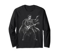 Chitarrista Rock Vintage con Stile Ribelle Maglia a Manica
