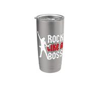 Chitarrista Solista Ritmico Rock Band Rock Like A Boss Bicchiere termico in acciaio inox doppia parete