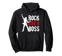 Chitarrista Solista Ritmico Rock Band Rock Like A Boss Felpa con Cappuccio