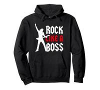 Chitarrista Solista Ritmico Rock Band Rock Like A Boss Felpa con Cappuccio