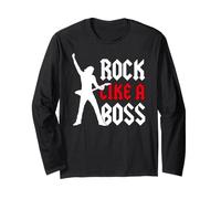 Chitarrista Solista Ritmico Rock Band Rock Like A Boss Maglia a Manica