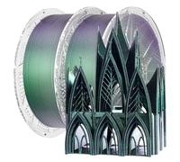 Chitu Systems Conjure Chameleon PLA Filamento per Stampante 3D, Filamento Lucido Blu Galassia/Verde/Viola/Oro da 1,75 mm, Cambia Colore con la Luce, 1 kg/2,2 lb (Y-Galaxy Verde-2kg)