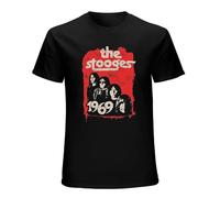 CHITUMA Men's The Stooges Vintage 70s Distressed 1970s Retro Faded 1969 TeeT-Shirt Black M