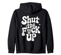 Chiudere Il Cazzo Fino Cranio Mano retrò Vibrazioni Felpa con Cappuccio