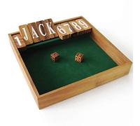 CHIUDERE LA SCATOLA edizione JACKPOT, gioco da bar pub - giochi di società in legno massiccio eco-responsabile alle norme CE, più di 2 giocatori a partire da 6 anni, gioco con dadi. Marca Le Délirant