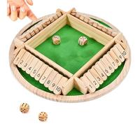 Chiudi The Box Gioco da tavolo in legno per 4 giocatori, giochi classici dadi, gioco da viaggio, gioco tradizionale matematica in legno per pub, fantastici giochi da tavolo per tutto