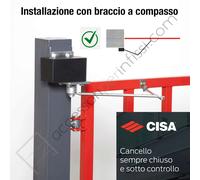 Chiudicancello Cisa C1310-01-0 completo di braccio a compasso